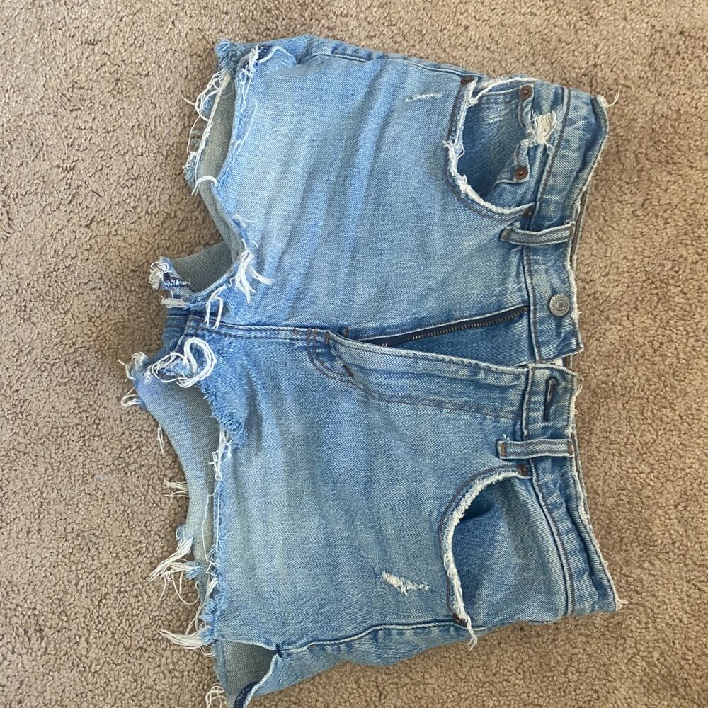 Abercrombie & Fitch The Mom Short High Rise Denim Shorts